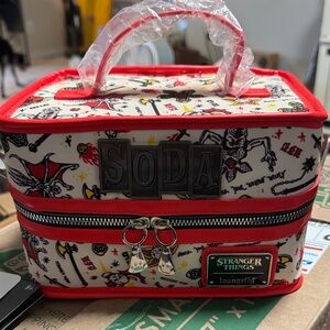 Funko Limited Edition Stranger Things loungefly with 6 sealed sodas